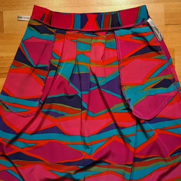 Vintage 80's colorful skirt with pockets by Collections Internationale - Picture 6 of 6